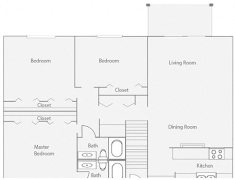 a floor plan of a house with a bedroom and a living room